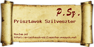 Prisztavok Szilveszter névjegykártya