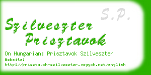 szilveszter prisztavok business card